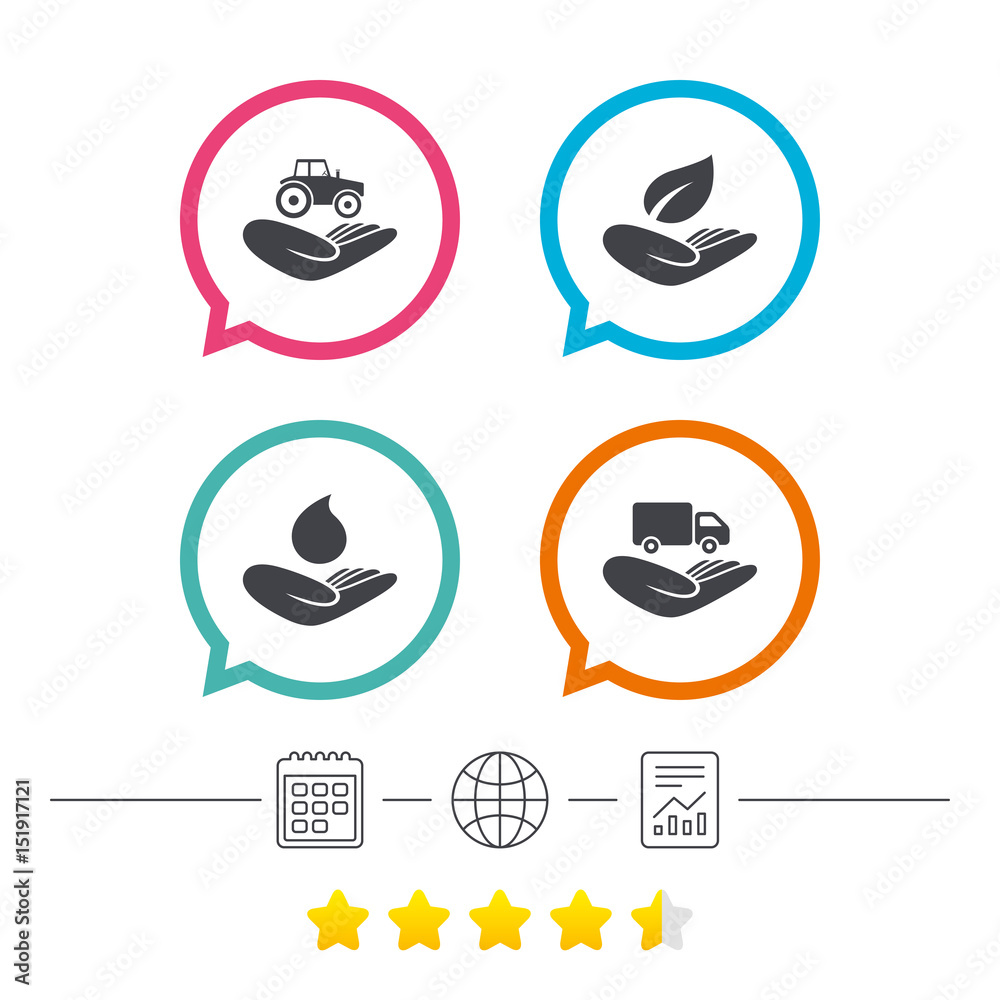 Helping hands icons. Protection and insurance. Helping hands icons. Protection and insurance.