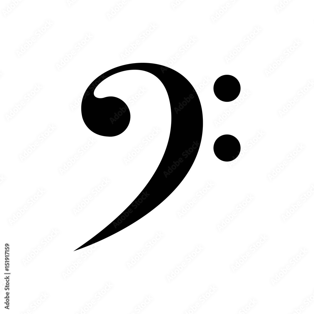 bass clef vector icon bass clef vector icon