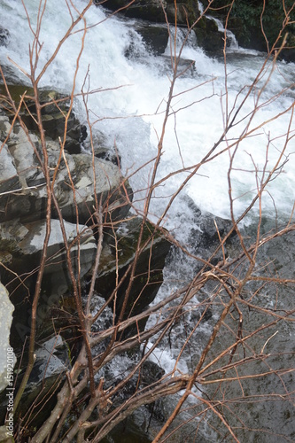 Rushing water over rocks