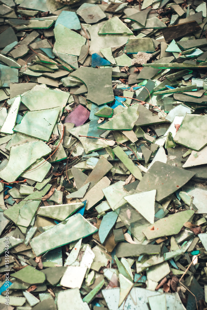 A bunch of a broken mirror. Pieces of broken mirror A bunch of a broken mirror. Pieces of broken mirror