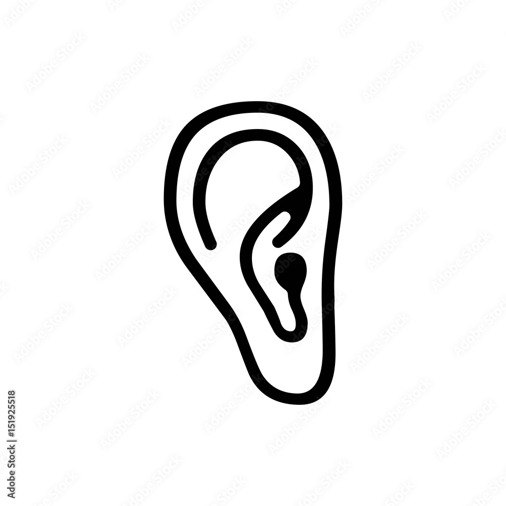 ear icon vector illustration. Flat design style ear icon vector illustration. Flat design style