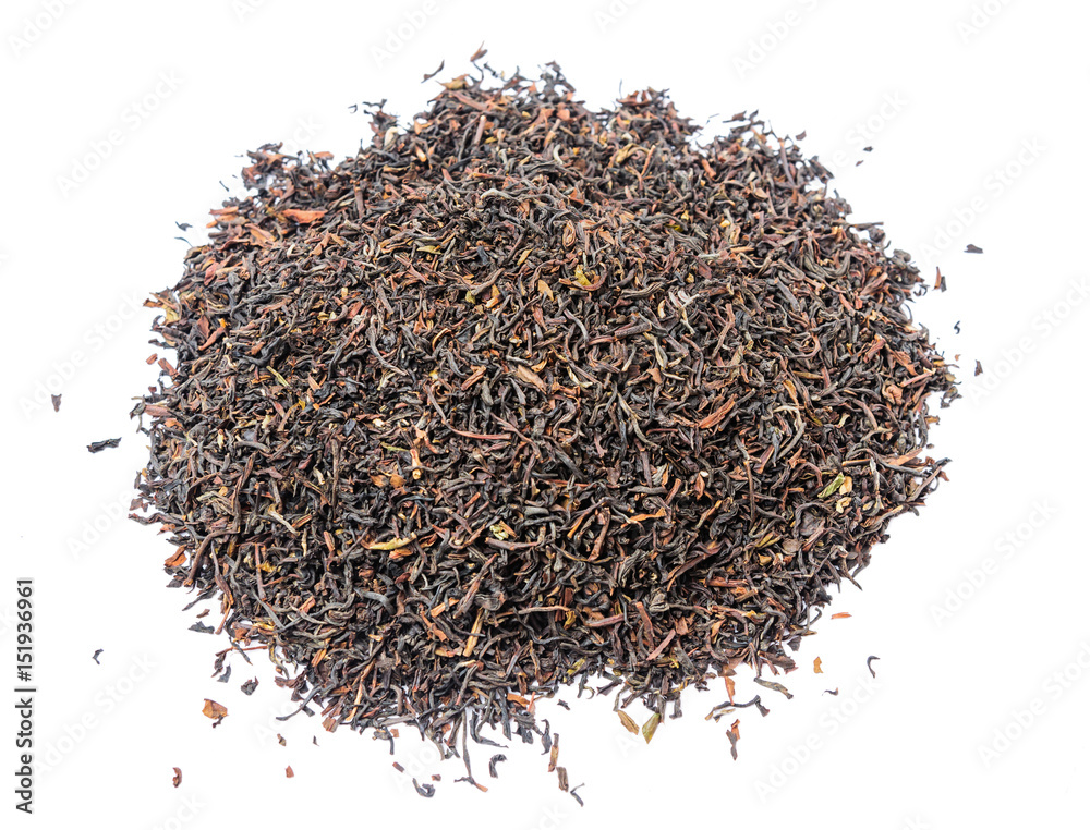 A bunch of dry black unpressed tea with flavors A bunch of dry black unpressed tea with flavors