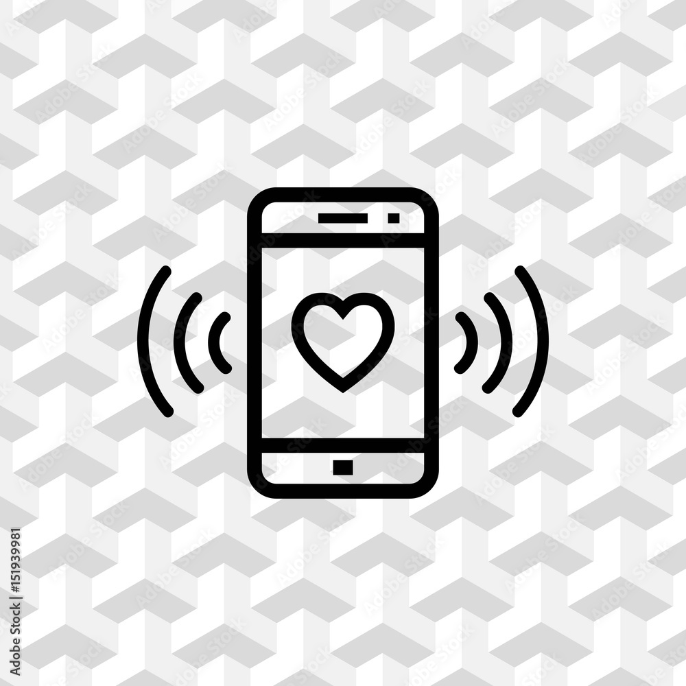 phone rings with a heart icon stock vector illustration flat design phone rings with a heart icon stock vector illustration flat design