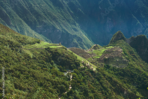 Terraces in mountain Machu Picchu