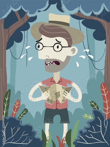 man lost in the jungle.