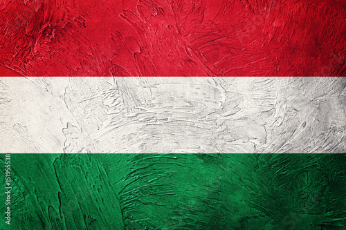 Fototapet Grunge Hungary flag. Hungarian flag with grunge texture.