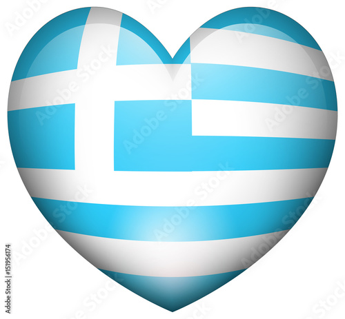 Flag of Greece in heart shape