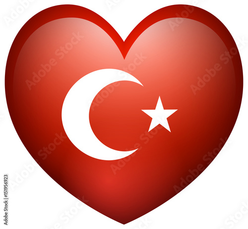 Flag of Turkey in heart shape