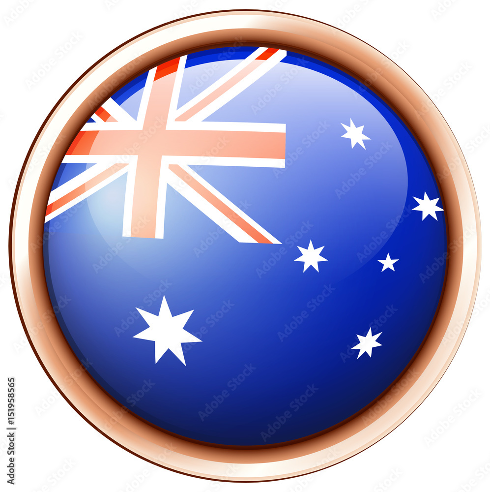 Flag of Australia in round frame Flag of Australia in round frame