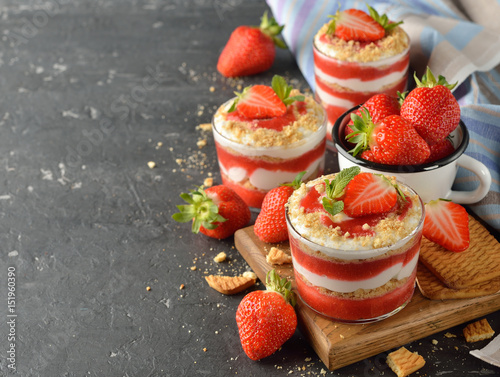 Dessert with strawberries