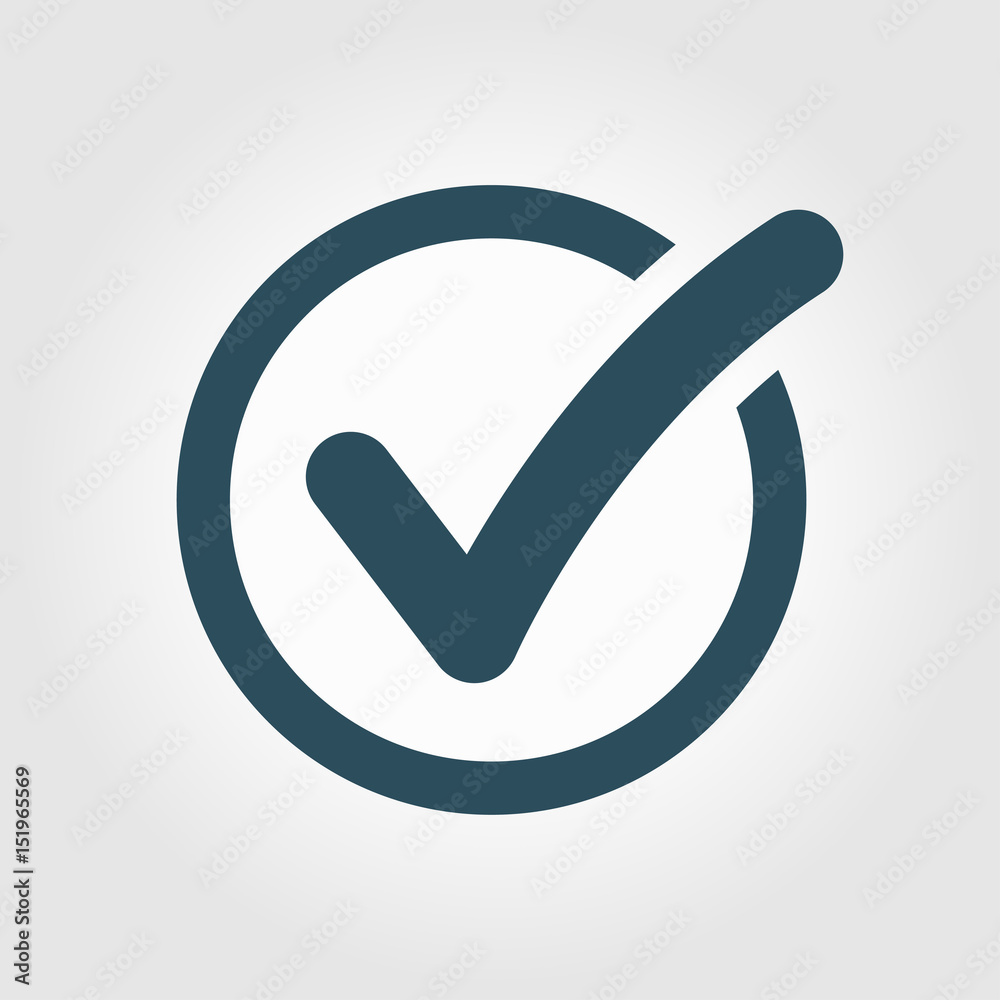 Check list button icon. Check mark in round sign. Check list button icon. Check mark in round sign.