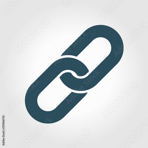 Link single icon.Chain link symbol. Icon link to the source.