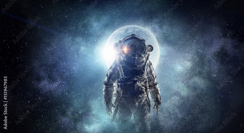 Astronaut in outer space. Mixed media Astronaut in outer space. Mixed media