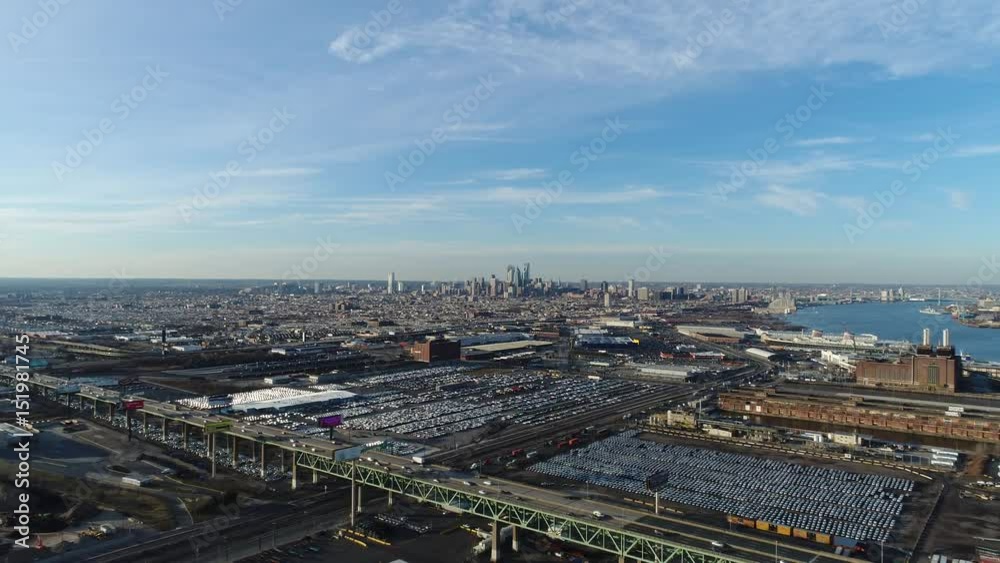 Aerial View Flying towards Philadelphia Skyline Aerial View Flying towards Philadelphia Skyline