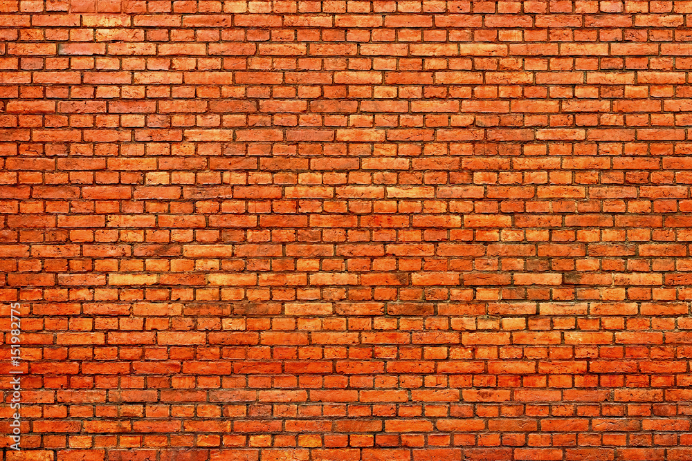Background of red brick wall texture.