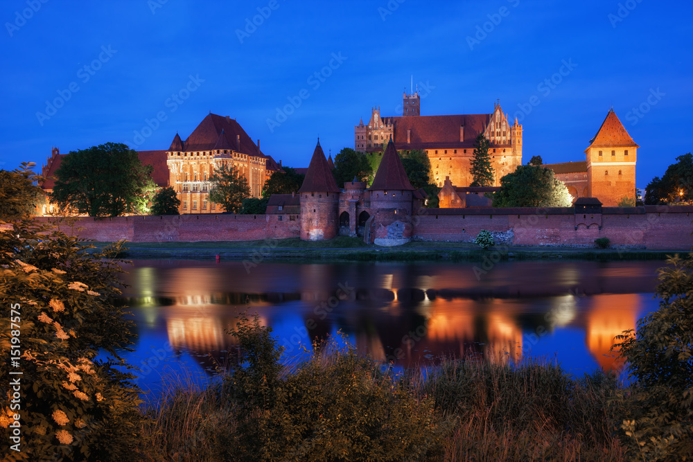 Malbork Castle by Night in Poland