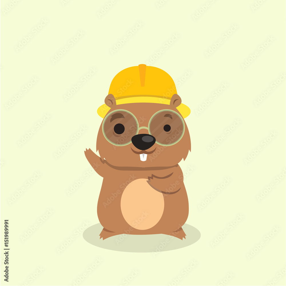 Cute happy smiling mole character. Cute happy smiling mole character.