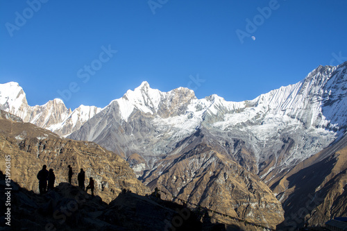 Mountain range in the evening  Himalayas in Nepal