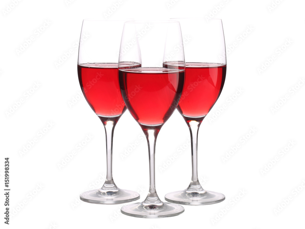 Three wineglasses with some wine isolated on white Three wineglasses with some wine isolated on white