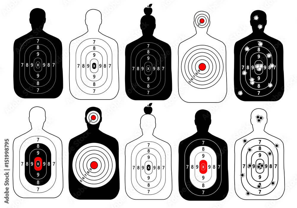 target range shoot human vector set Stock Vector Adobe Stock