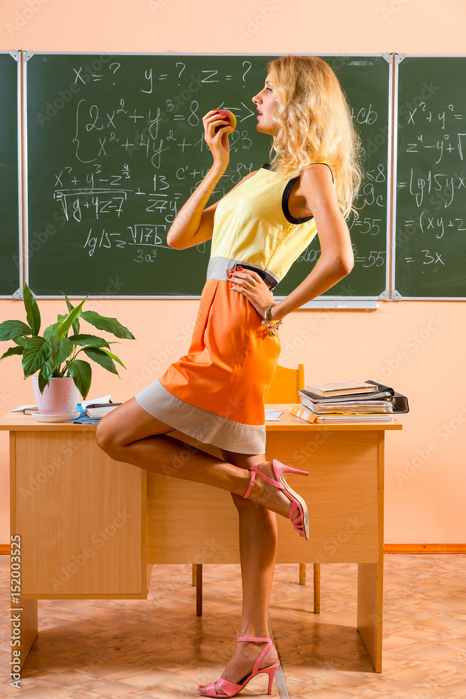 Beautiful young sexy teacher Stock Photo | Adobe Stock