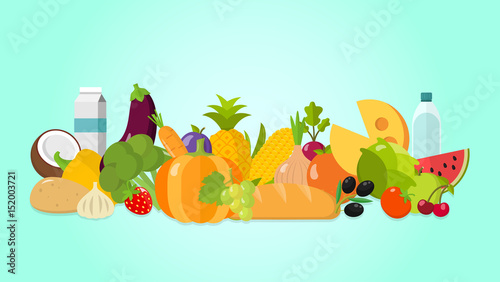 Lebensmittel Flat Design Vektor Grafik Illustration
