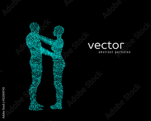 Vector illustration of couple hugging each other.
