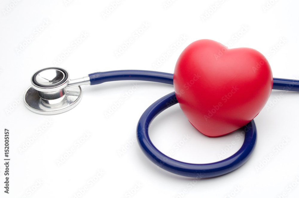 red heart and a stethoscope on white background, health care medical technology concept, soft focus, selective focus. red heart and a stethoscope on white background, health care medical technology concept, soft focus, selective focus.