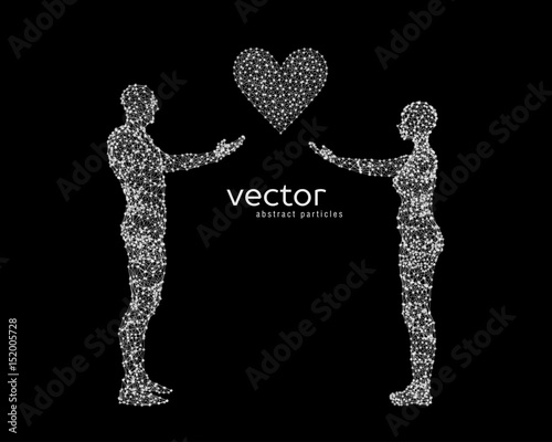 Vector illustration of couple with heart.