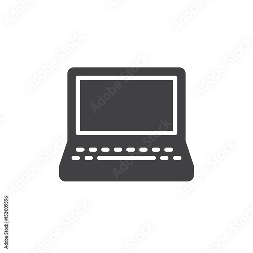 Laptop icon vector, filled flat sign, solid pictogram isolated on white. Symbol, logo illustration. Pixel perfect