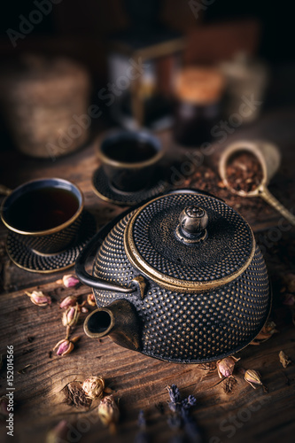 Fototapeta Naklejka Na Ścianę i Meble -  Asian iron tea pot