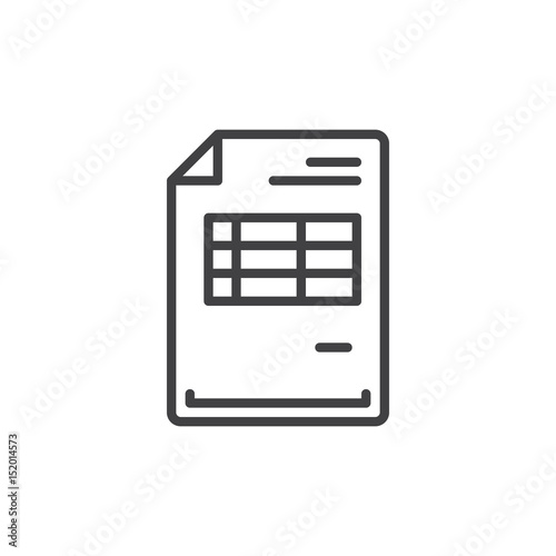 Invoice document line icon, outline vector sign, linear style pictogram isolated on white. Symbol, logo illustration. Editable stroke. Pixel perfect
