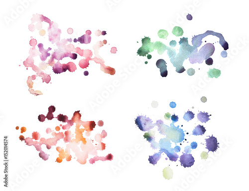 Wallpaper Mural colorful retro vintage abstract watercolour aquarelle art hand paint on white background Torontodigital.ca