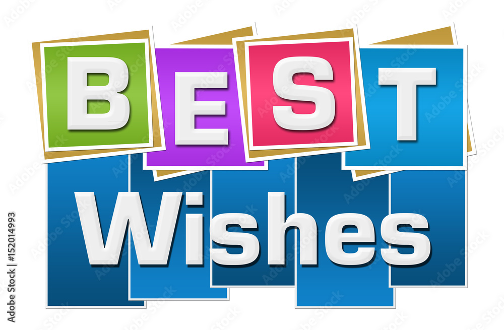 Best Wishes Colorful Squares Stripes Best Wishes Colorful Squares Stripes