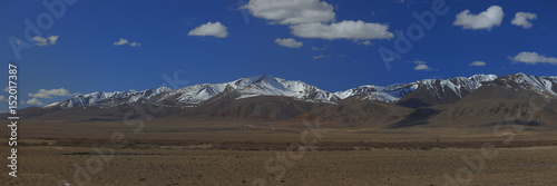 Altai mountains. Beautiful highland landscape. Russia. Siberia. Flight on quadcopter. Top view