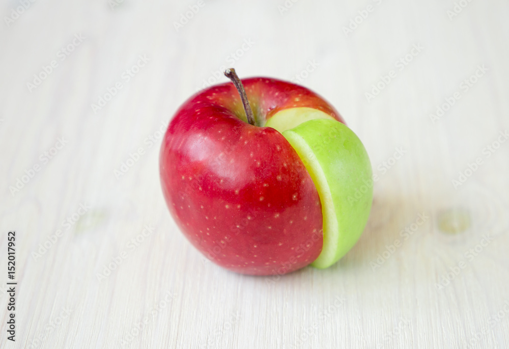 Fotografie apple pie chart made from green sector in a red circle