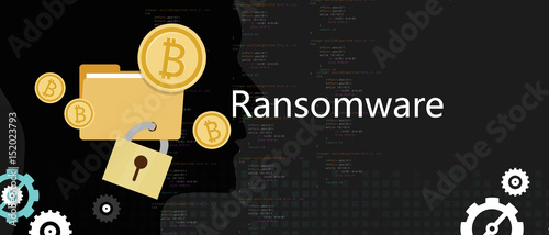ransomware wannacry hacker malware concept of lock folder and ask money
