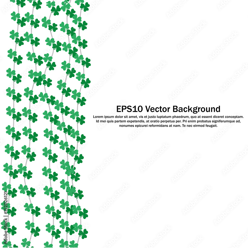 Happy Saint Patrick's Day Vector Background. Vine Clovers pattern for card border and banner. Happy Saint Patrick's Day Vector Background. Vine Clovers pattern for card border and banner.