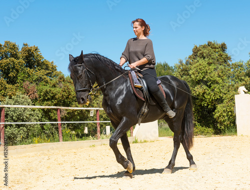riding woman on stallion © cynoclub