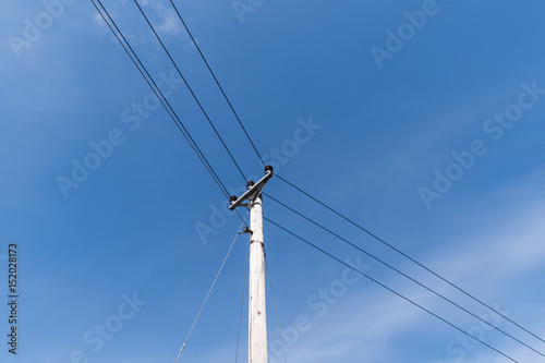 Pole with powerlines