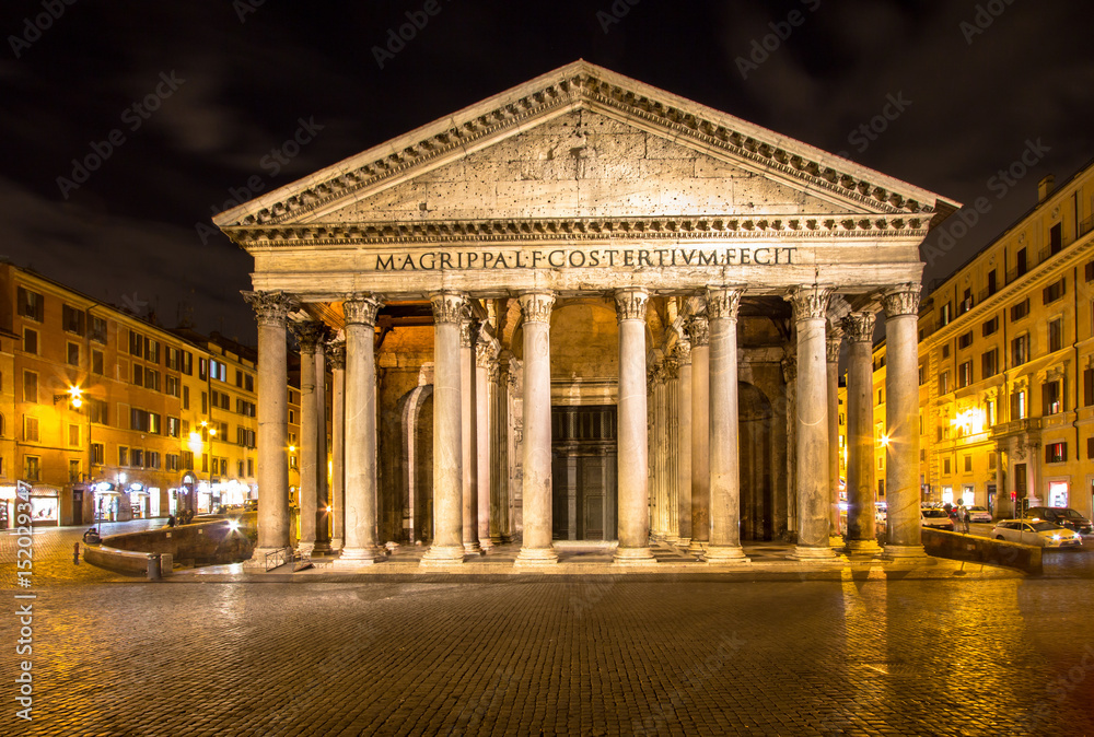 Pantheon in the night, Rome. Italy