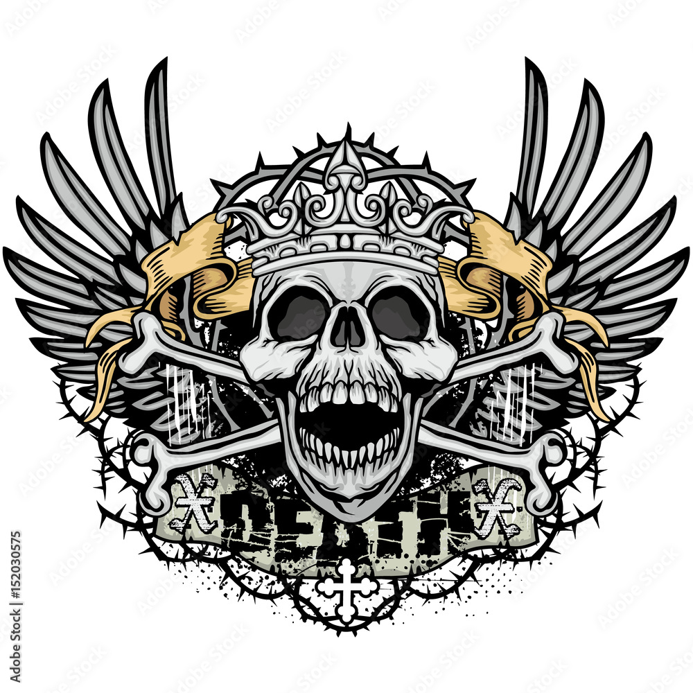 grunge skull coat of arms grunge skull coat of arms