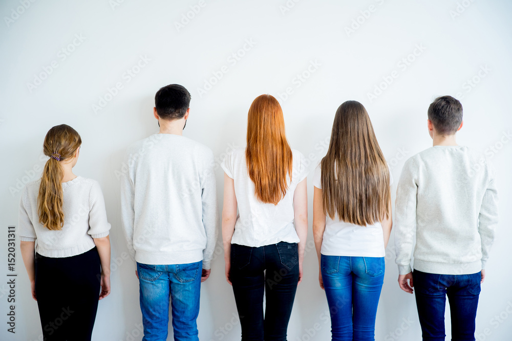 Obraz premium Back view of group of people