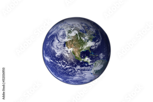 earth isolated on  blackground white Earth globe model  maps courtesy of NASA