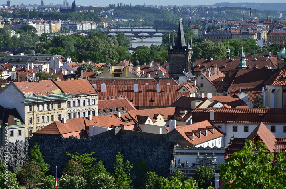 Roofs and bridges of Prague 