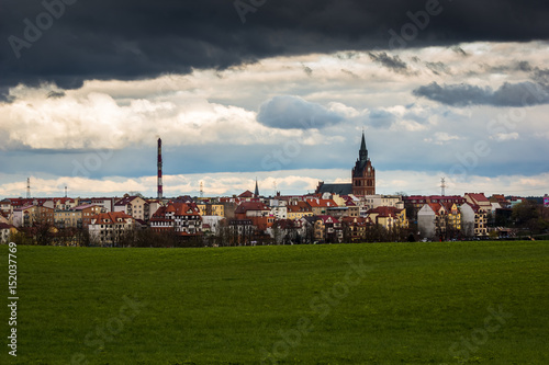 Fototapeta Naklejka Na Ścianę i Meble -  Panorama of the Elk city, Masuria, Poland