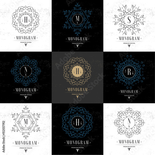 Set Luxury Logos template flourishes