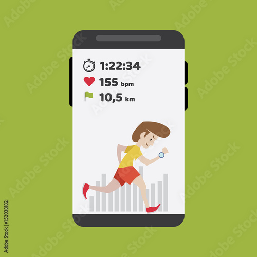 Smart Phone with Fitness application for health
