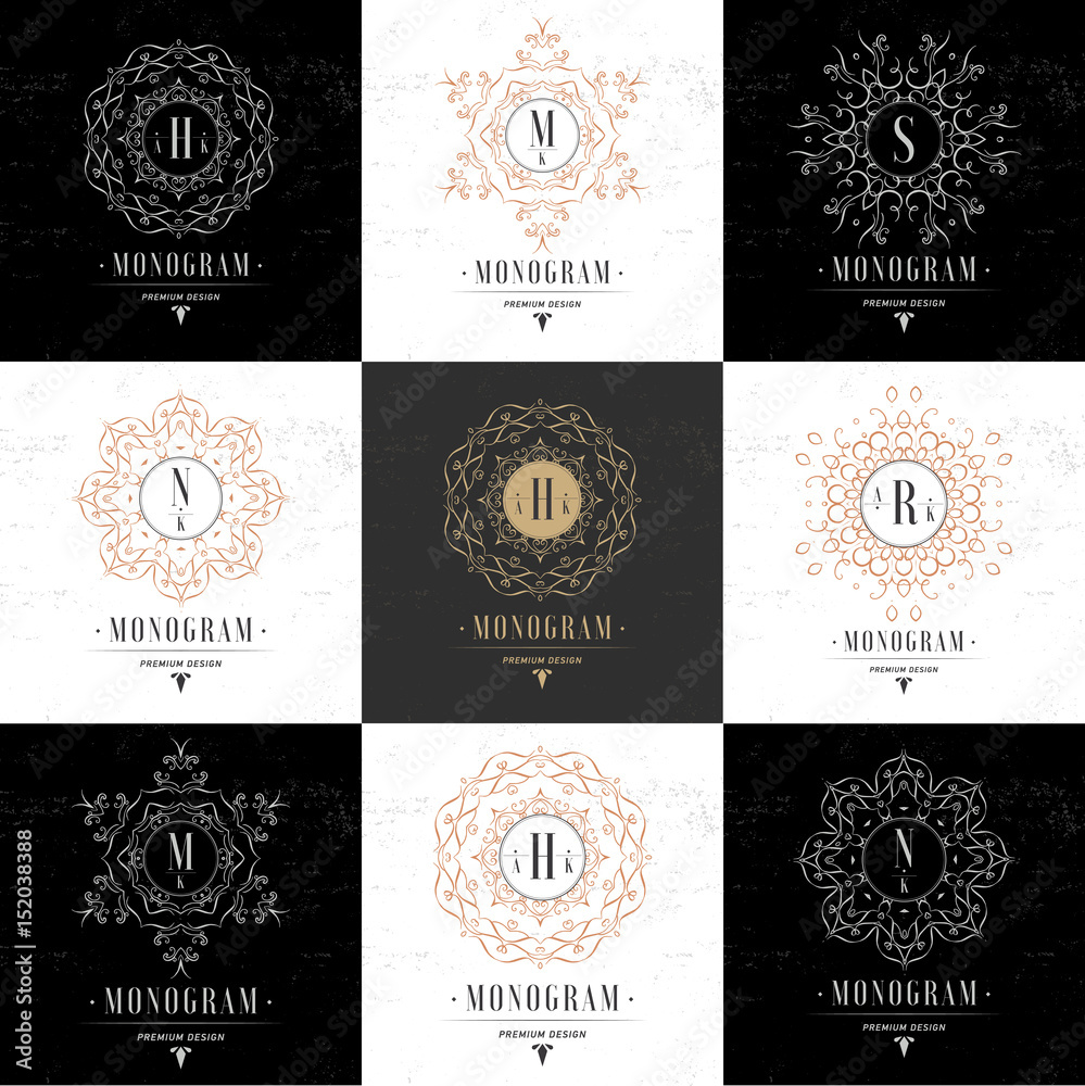 Set Luxury Logos template flourishes