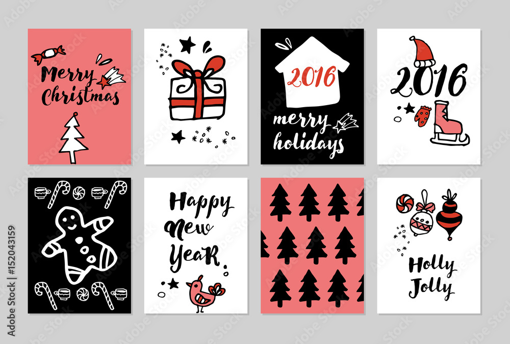 Fototapeta premium Merry Christmas and Happy New Year